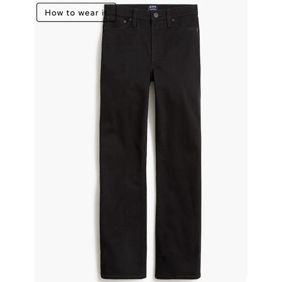 NWT J Crew Factory Women‎ Mid Rise Flare Crop Jeans 25 Signature Stretch Black - Picture 4 of 14